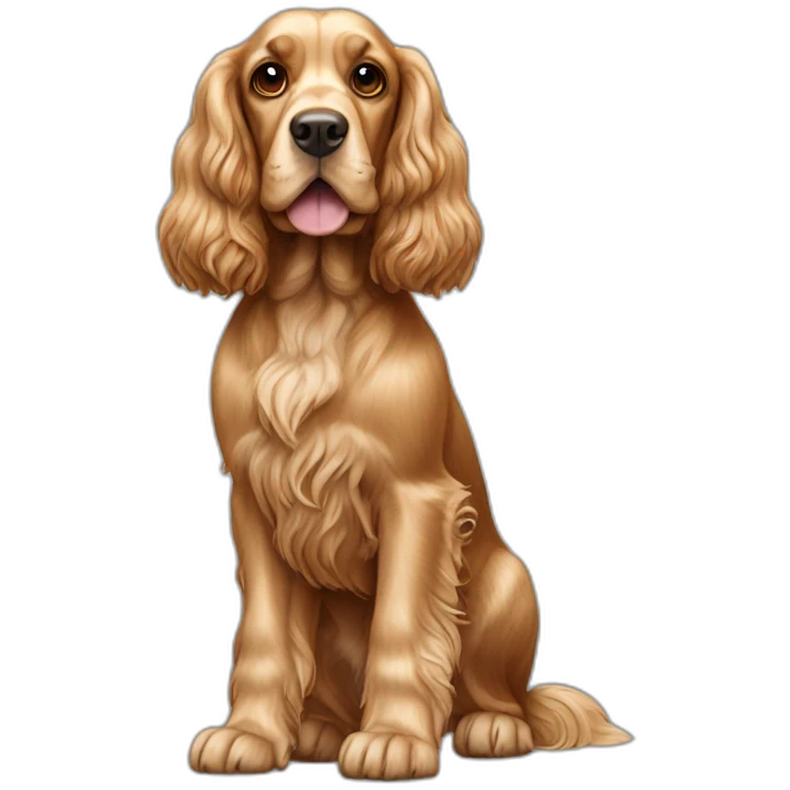Dog-golden-english-cocker-spaniel-full-body-standing emoji