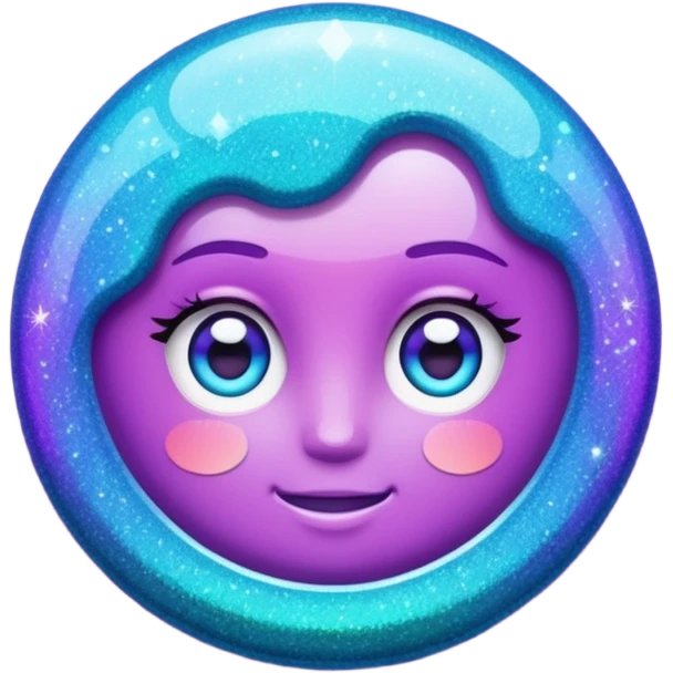 Glitter Purple and Cian plus emoji