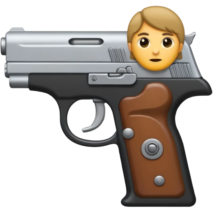 Un persona Blanco una gora de lado y una pistola emoji