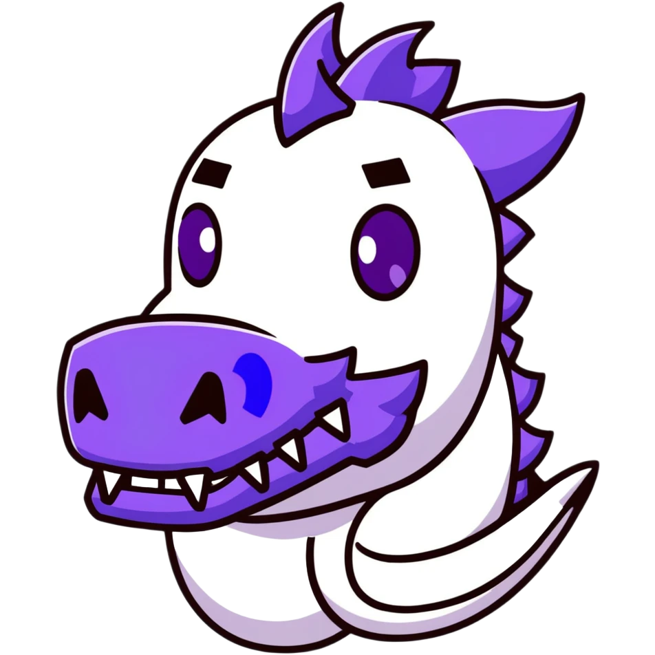 Minecraft black dragon head with purple eyes emoji