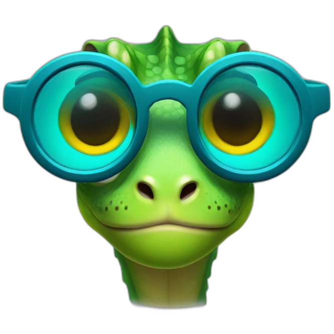 camaleon con gafas  emoji