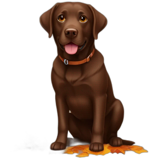 Chocolate labrador autumm season emoji