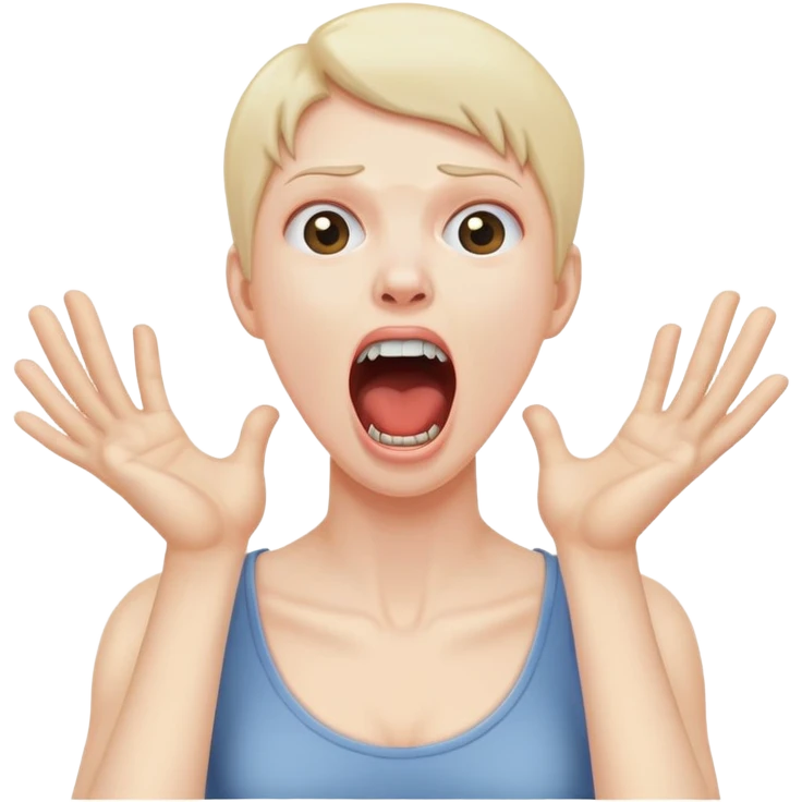 person holding neck screaming  emoji