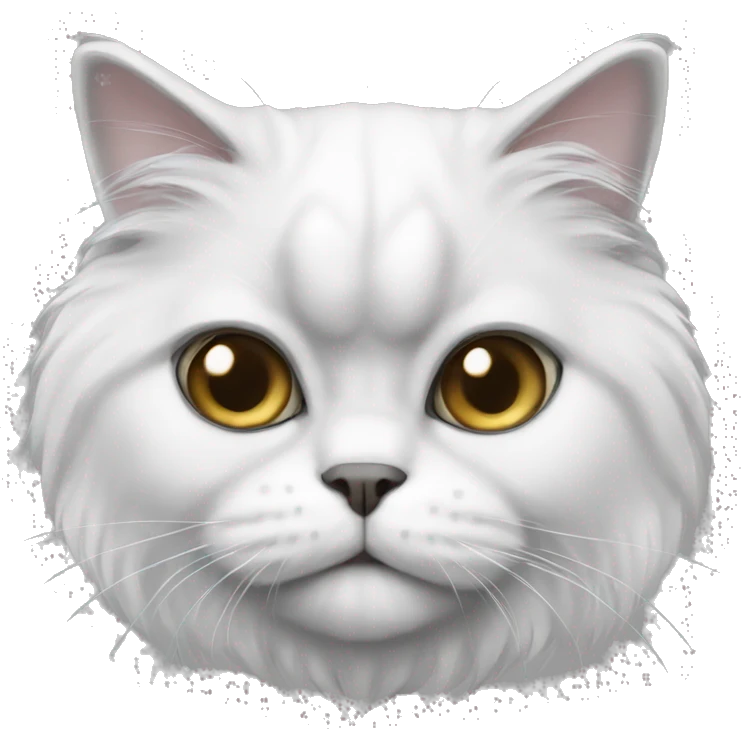Persian cat white and grey emoji