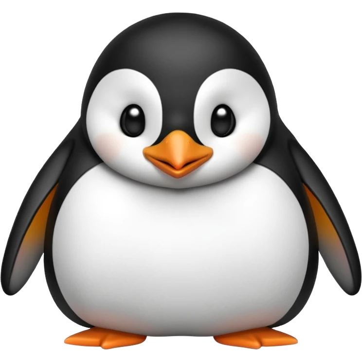 Happy penguin with a tired face  emoji