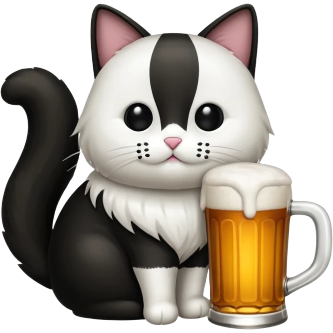 Un chat qui boit une bière emoji