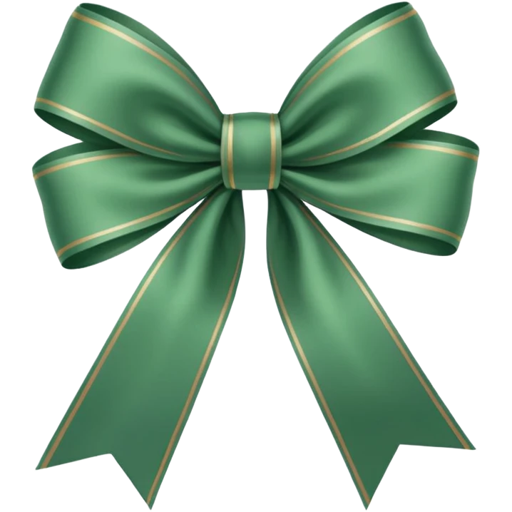 deep emerald sage green ribbon bow emoji