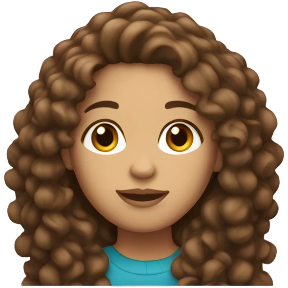 Light skin Latina with curly long brown hair emoji
