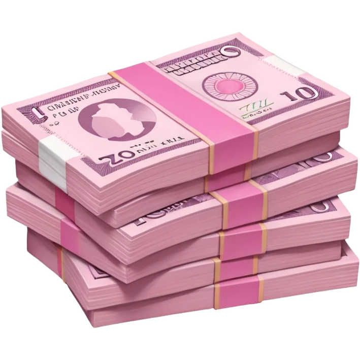 pink pack of british pounds emoji
