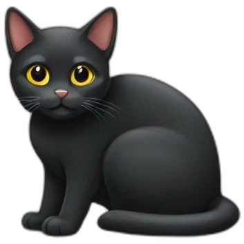 gato negro que se le vea completo desde los pies hasta la cabeza emoji