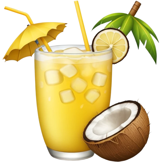 hawaii coconut drink with lemon emoji