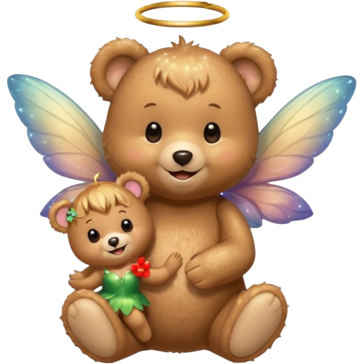 Teddy and fairy as a couple emoji