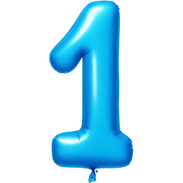 blue balloon shaped number 4 emoji