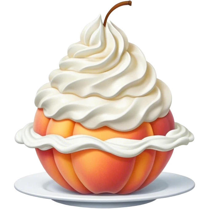 Peach with whipped cream  emoji