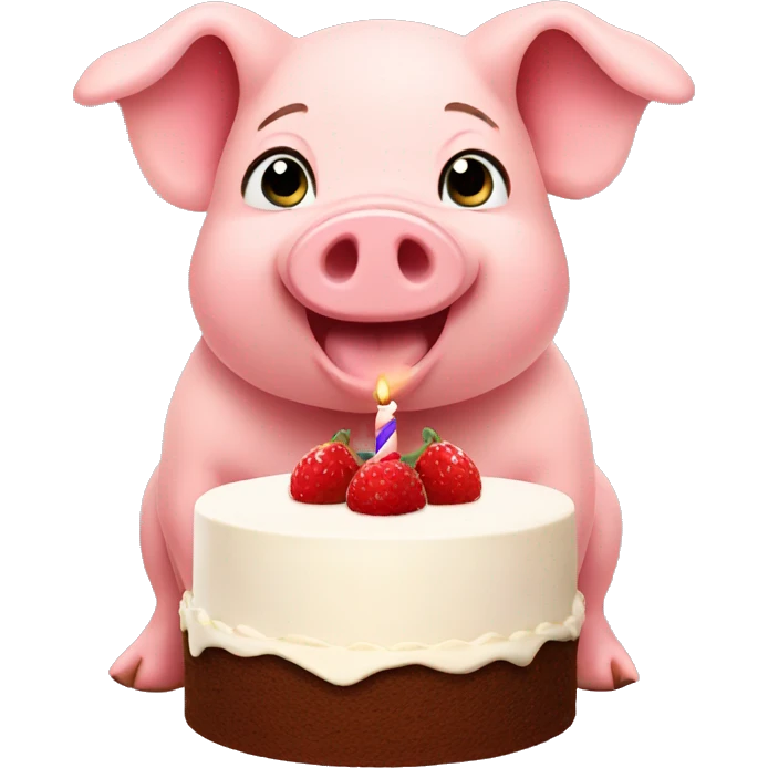 pig with cake emoji