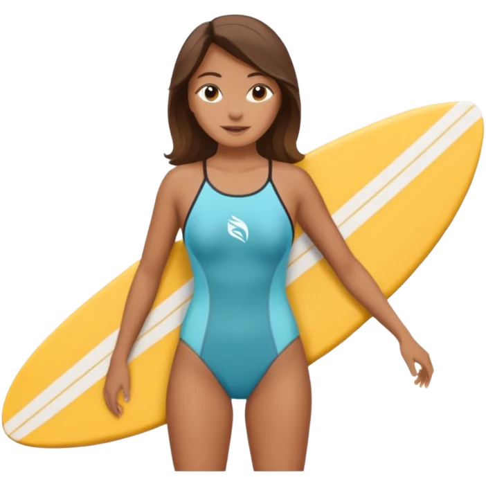 women holding surfboard emoji