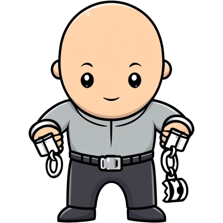 Bald man in handcuffs emoji