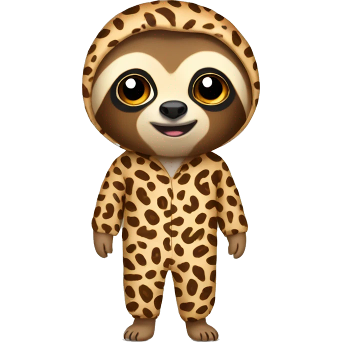 sloth in cheetah pajamas emoji