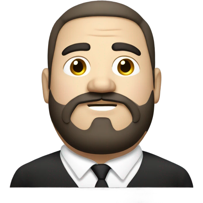 Fat white guy with black gotee and mustache emoji