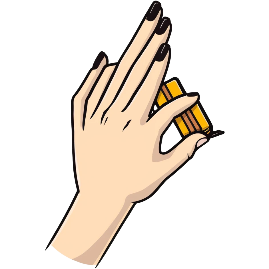 hand holding an X emoji