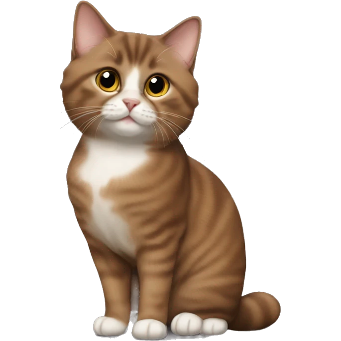 Brown munchkin cat standing emoji