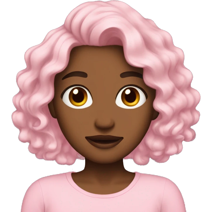 🙎🏻‍♀️but a light pink top and wavy hair  emoji