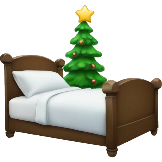 Bed and Christmas tree emoji