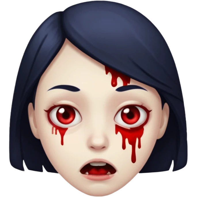 A emoji who is scary with blood emoji