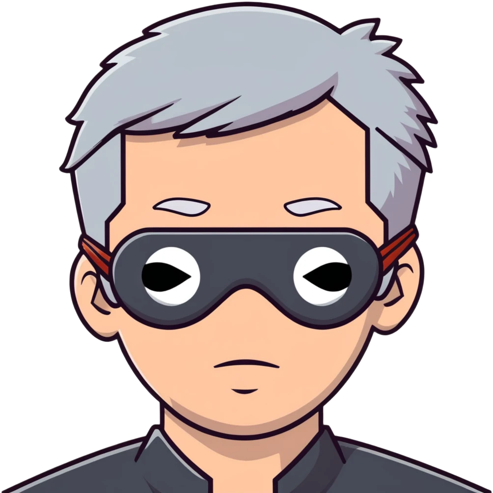 Gray haired man with eye patch emoji