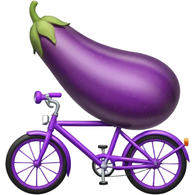 Eggplant riding bike emoji