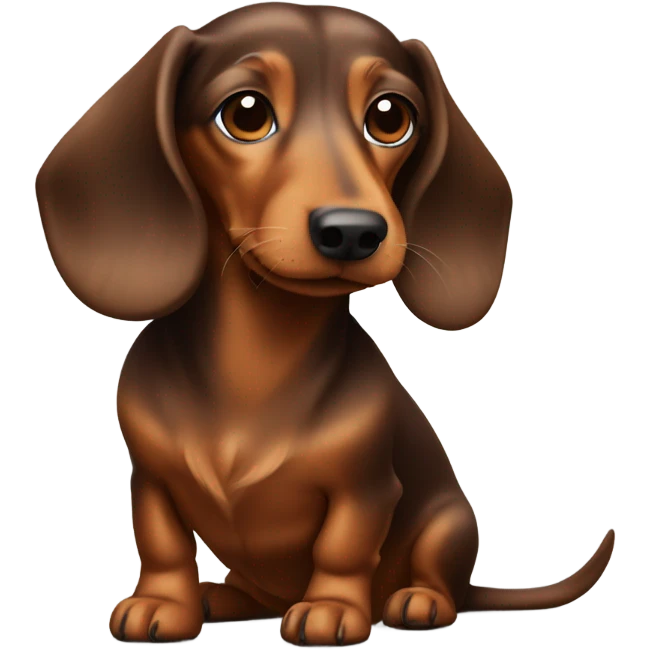 Brown long haired Dachshund   emoji