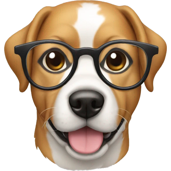 dog in glasses emoji
