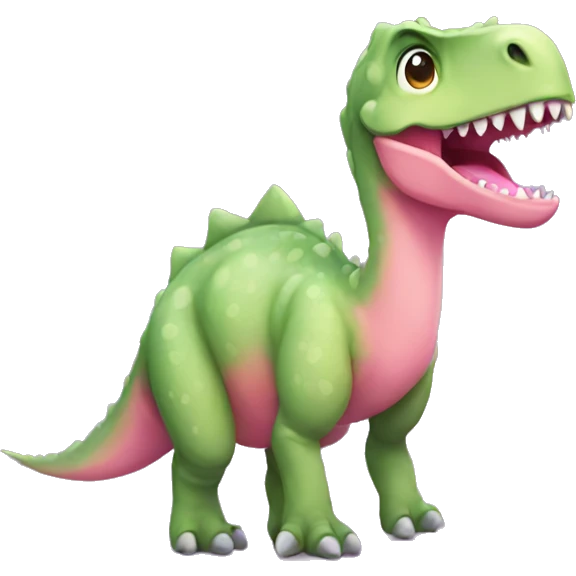 dinosaur with a pink bow emoji