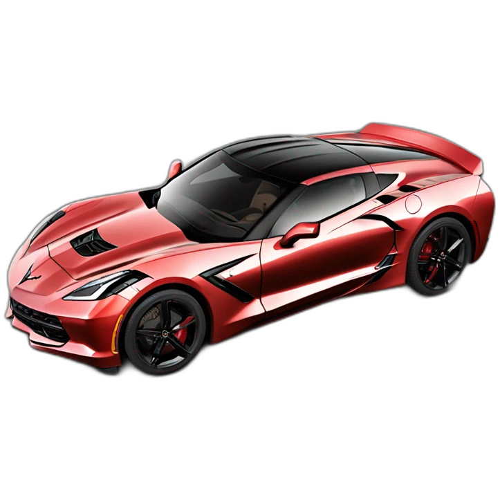 Corvette C8 Stingray rouge avec toit noir emoji