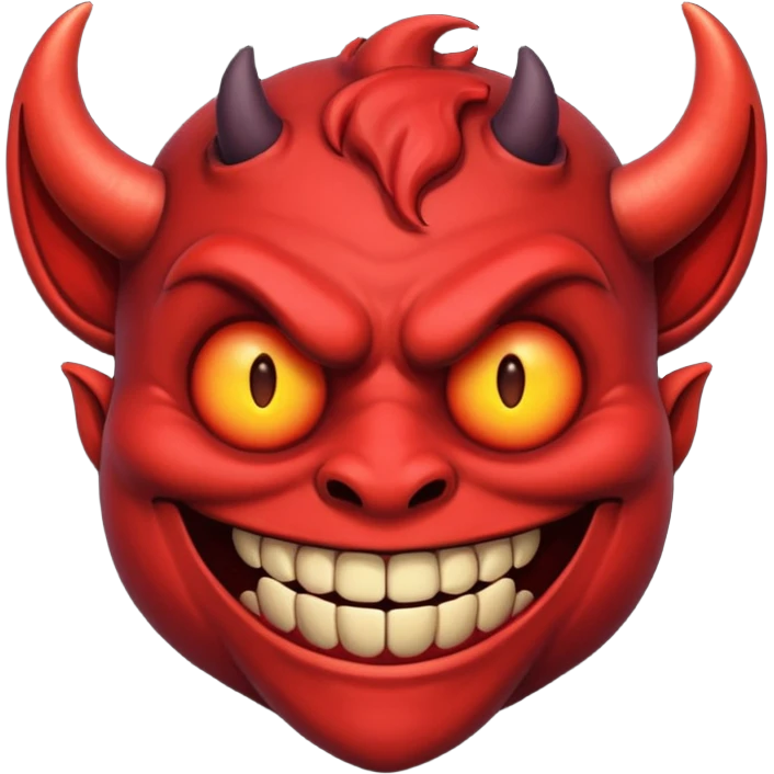 a demon smiling in dark emoji