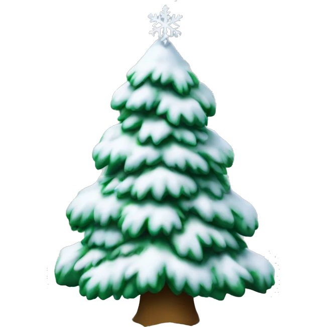christmas tree with snow emoji