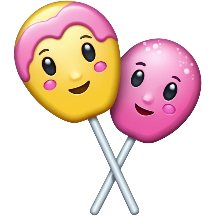 glitter pink and yellow candy emoji