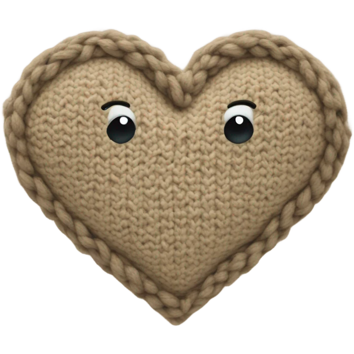 Knitted beige heart emoji