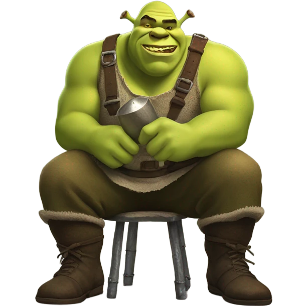 Shrek eating nails emoji