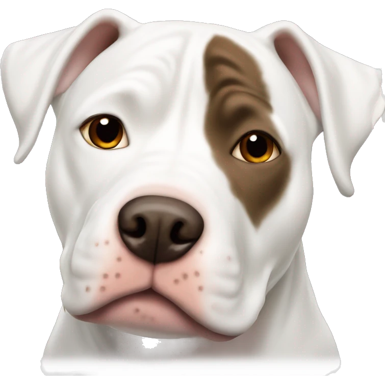 White pitbull with brown spot on eye emoji