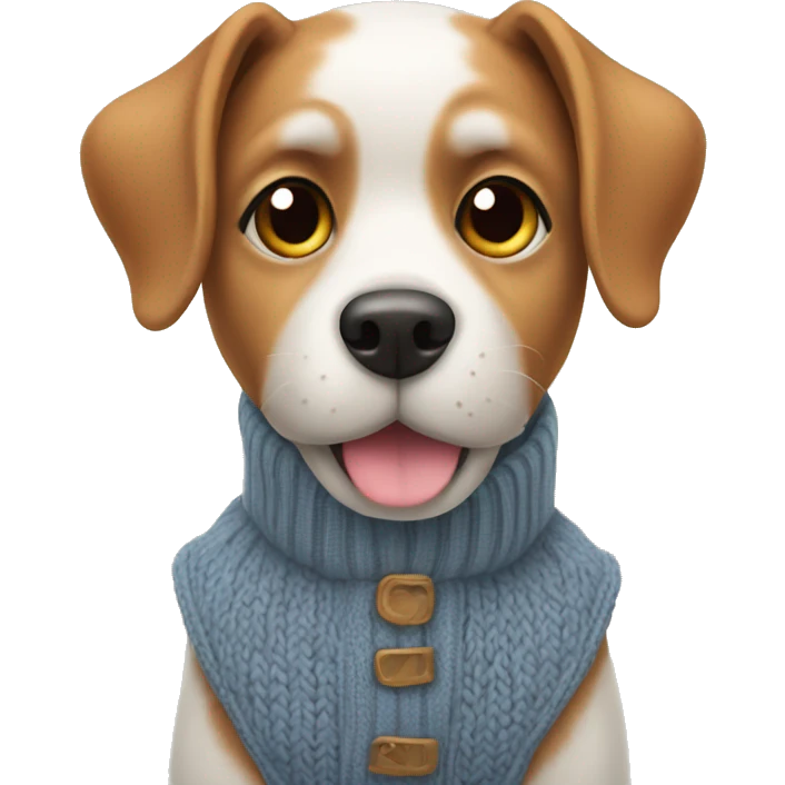 Dog wearing a knit vest emoji