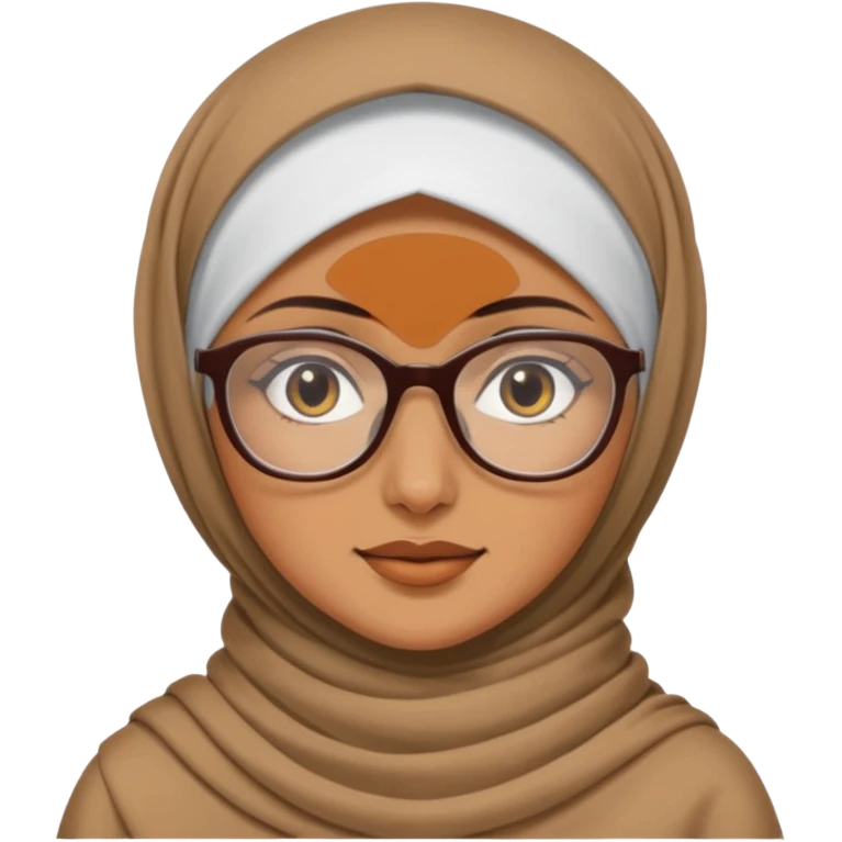 madre con jafas arabe con un panuelo tapandole todo el cabello emoji