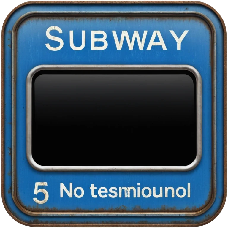 Platform NO.5 board , blue text display, Subway Sign. emoji