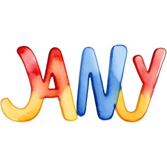 Realistic, watercolor, month January title  emoji