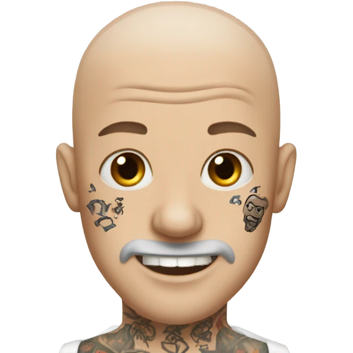 Bald white guy with tattoos  emoji