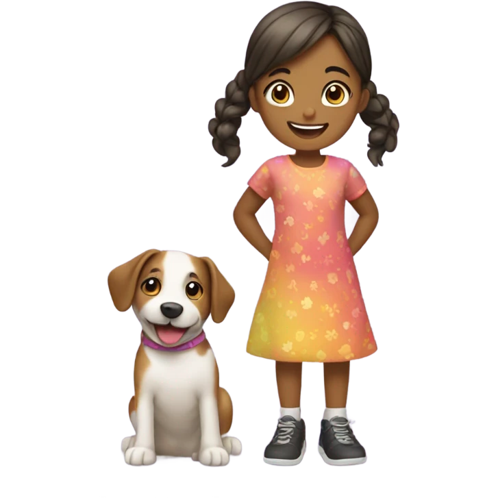 Girl and dog emoji