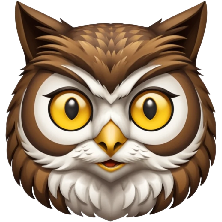 Make a owl with cat head emoji