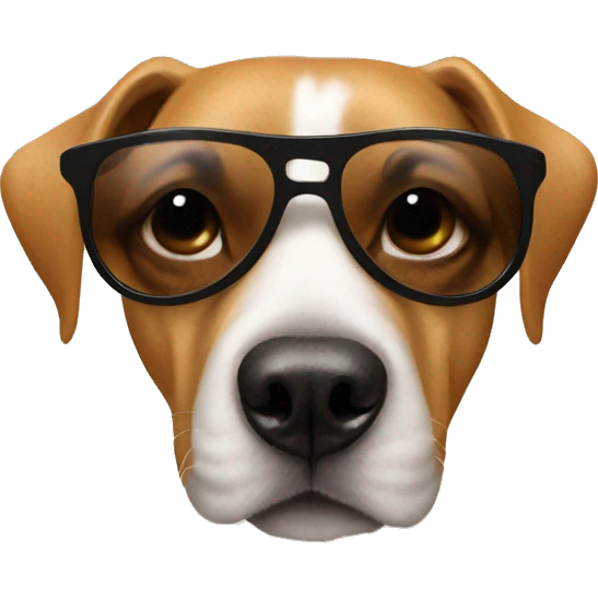 Dog wearing sunglasses and nose piercings  emoji