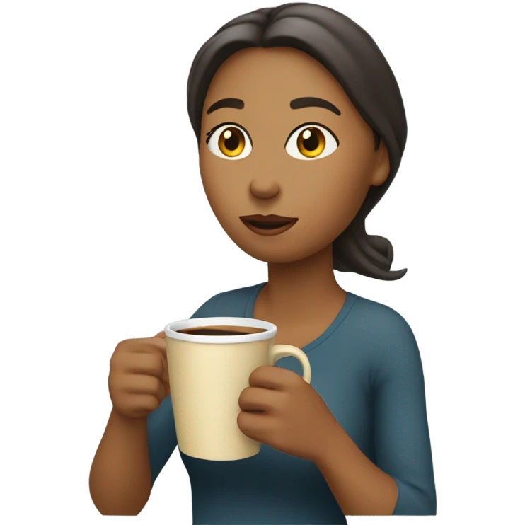 Woman drinking coffee emoji