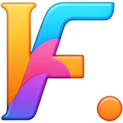 Font setting icon with letter F in vibrant colors emoji